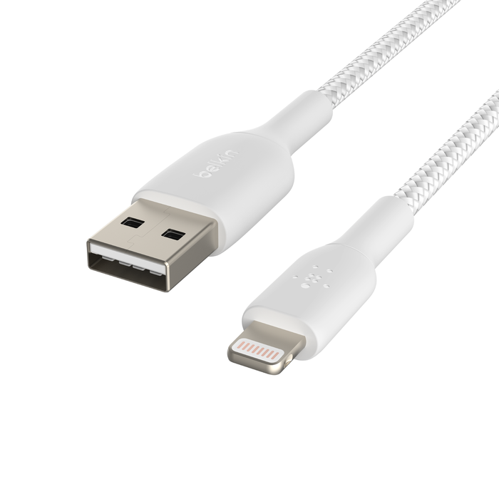 Belkin Braided USB-A to Lightning Cable White