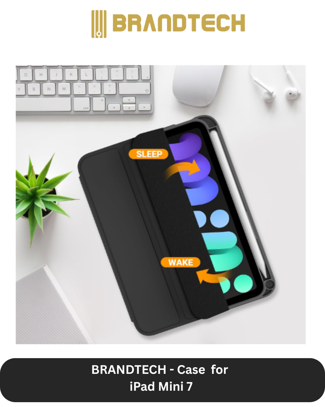 Brandtech iPad mini 7 Case + Screen Protector