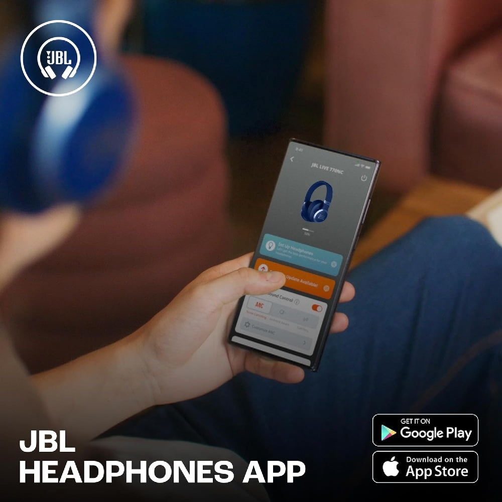 JBL Live 770 Wireless Noise Cancelling On-Ear Headphone Blue