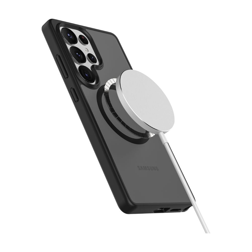 Infinyty Gleam Hybrid Matte Soft Touch MagSafe Case for Samsung Galaxy S25 Ultra, Black