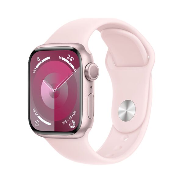 Apple Watch Series 9 GPS + Cellular 41mm Pink Aluminium Case + Light Pink Sport Band - S/M