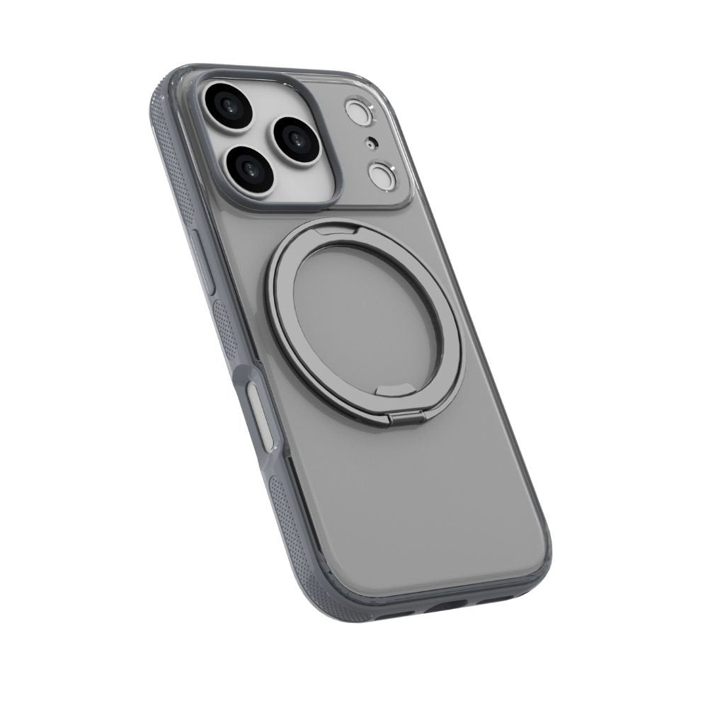 Infinyty Pristine Rotatable Ring Stand Case for iPhone 17 Pro Max, Grey