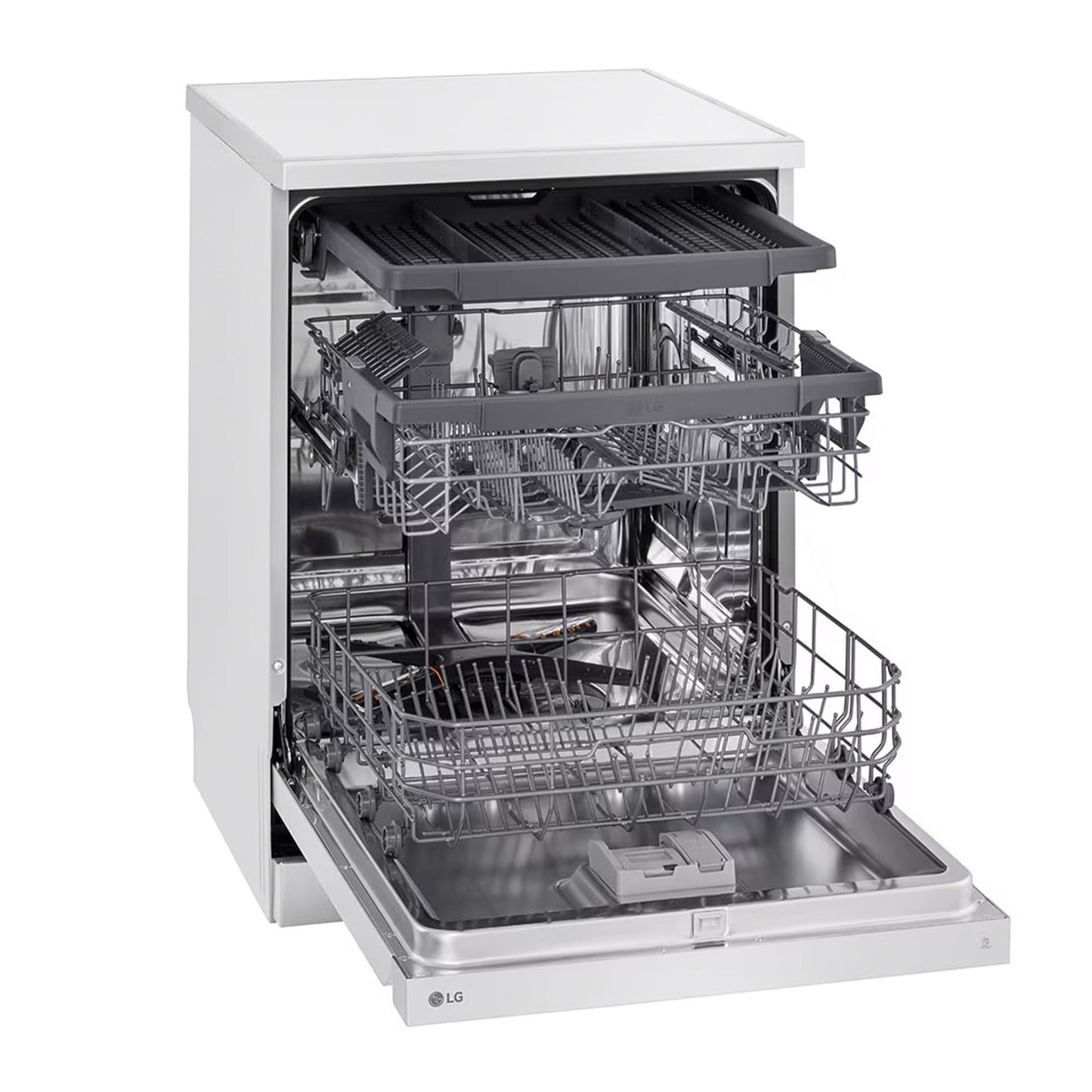 LG Free-Standing Dishwasher, 14 Place Settings, 9 Programs, White, DFC513FW