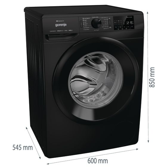 GORENJE Front Load Washing machine, 8 KG, Black, WPNEI84A1SWB