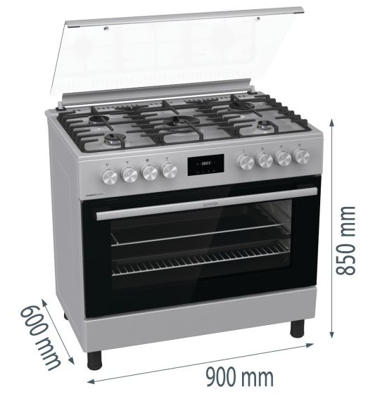 Gorenje Freestanding 5 Burner Combination Cooker with Electric Oven 90cm GK9C40X
