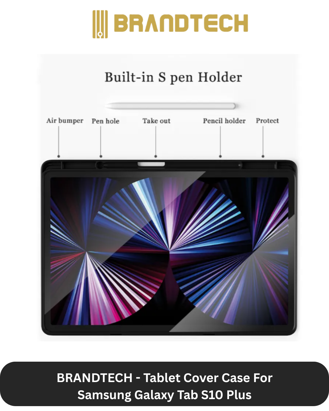 Brandtech Samsung Galaxy Tab S10+ Cover + Screen Protector