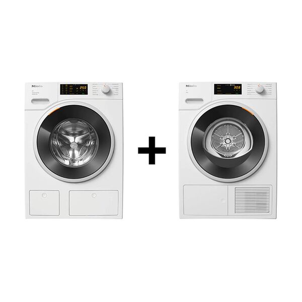 Miele Front Load Washing Machine 8kg White + Dryer 8kg TWD260 WWD660