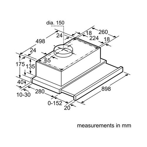 Siemens Built-In Telescopic Cooker Hood Silver LI93TCA10M
