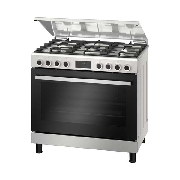 Bosch 5 Gas Burners Hybrid Cooker Silver HGX5H0W50M