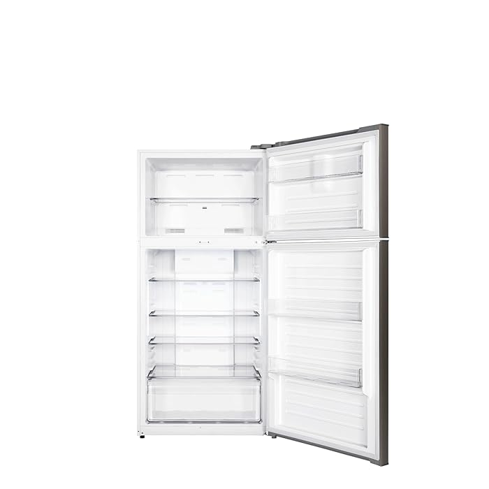Gree Top Mount Refrigerator 389 Litre, No-Frost, Inverter Compressor, Tempered glass, Digital Control, Silver, GRF-565SSI