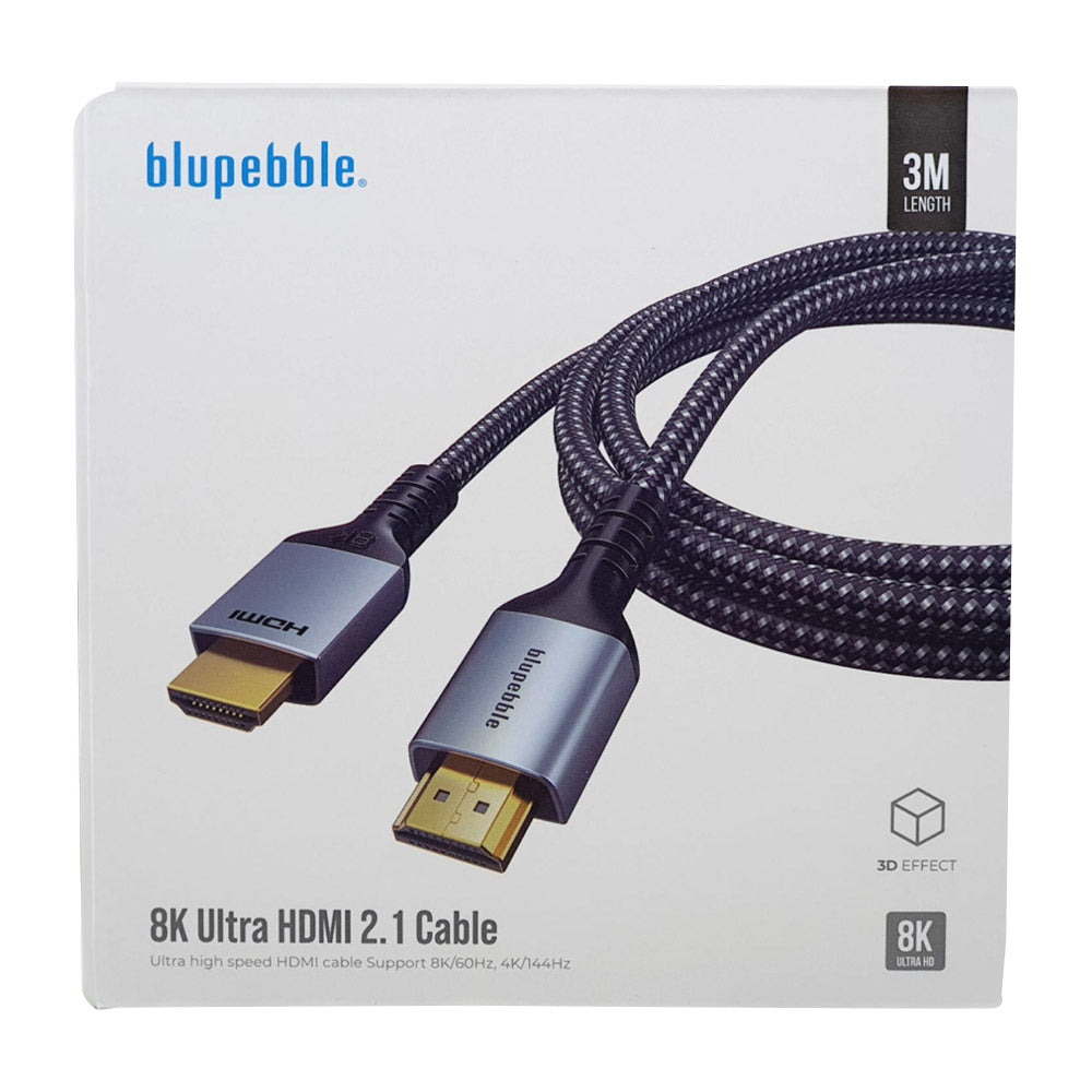 Blupebble 8K Ultra HDMI 2.1 Cable 3M Grey