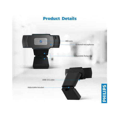 Philips USB 1280x720P HD Web Camera Black