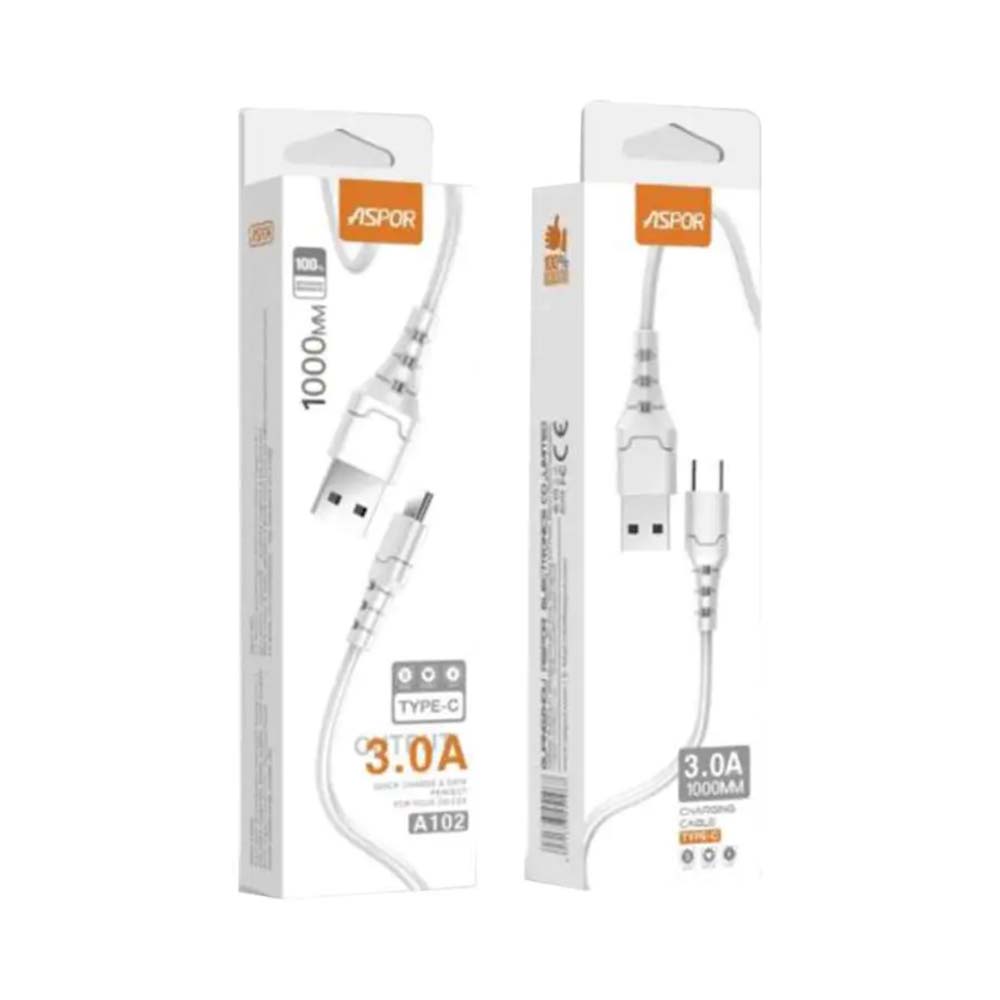 Aspor USB to Type-C Charging Cable 1m White