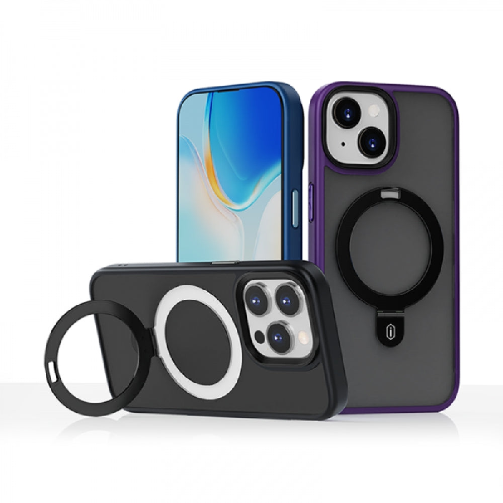 WiWU Magnetic Premium Phone Case with Alloy Stand for iPhone 15 Pro Max, Black