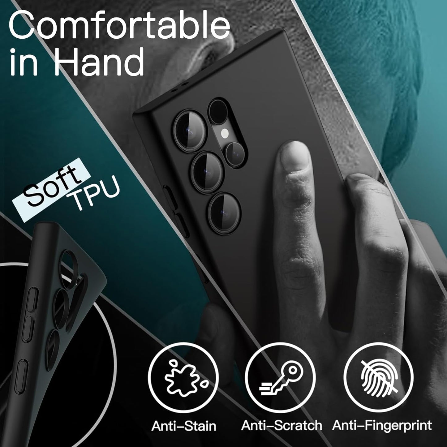 PROTECT Samsung S25 Ultra Silicon Phone Case, Magnetic, Protective, Anti Scratch, Black, SMS25UBLK