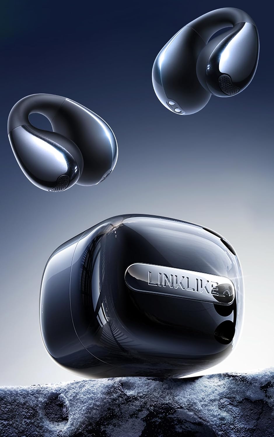 LINKLIKE RingStar Air Open Ear Wireless Earbuds — Bluetooth 6.0, IPX5, 50-Hour Battery, Dual Device, Bundle
