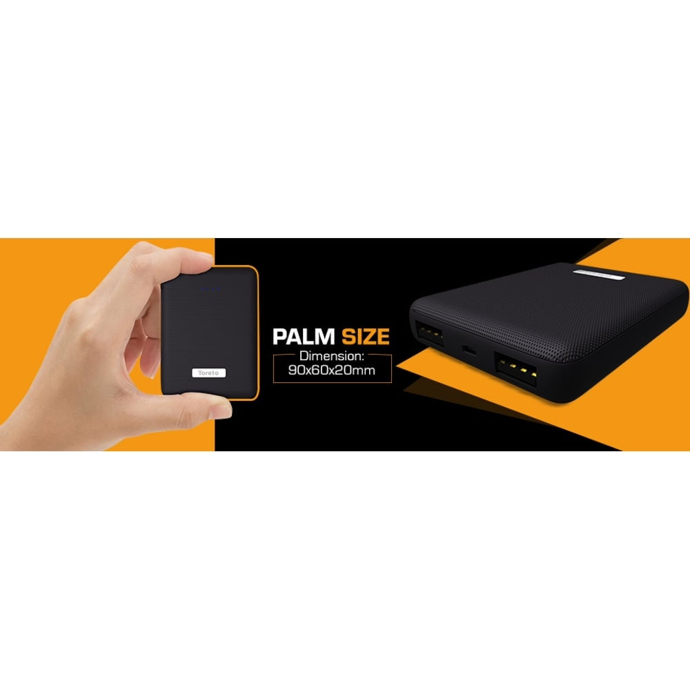 Toreto Portable Ultra Slim Power Bank 10000mAh Black