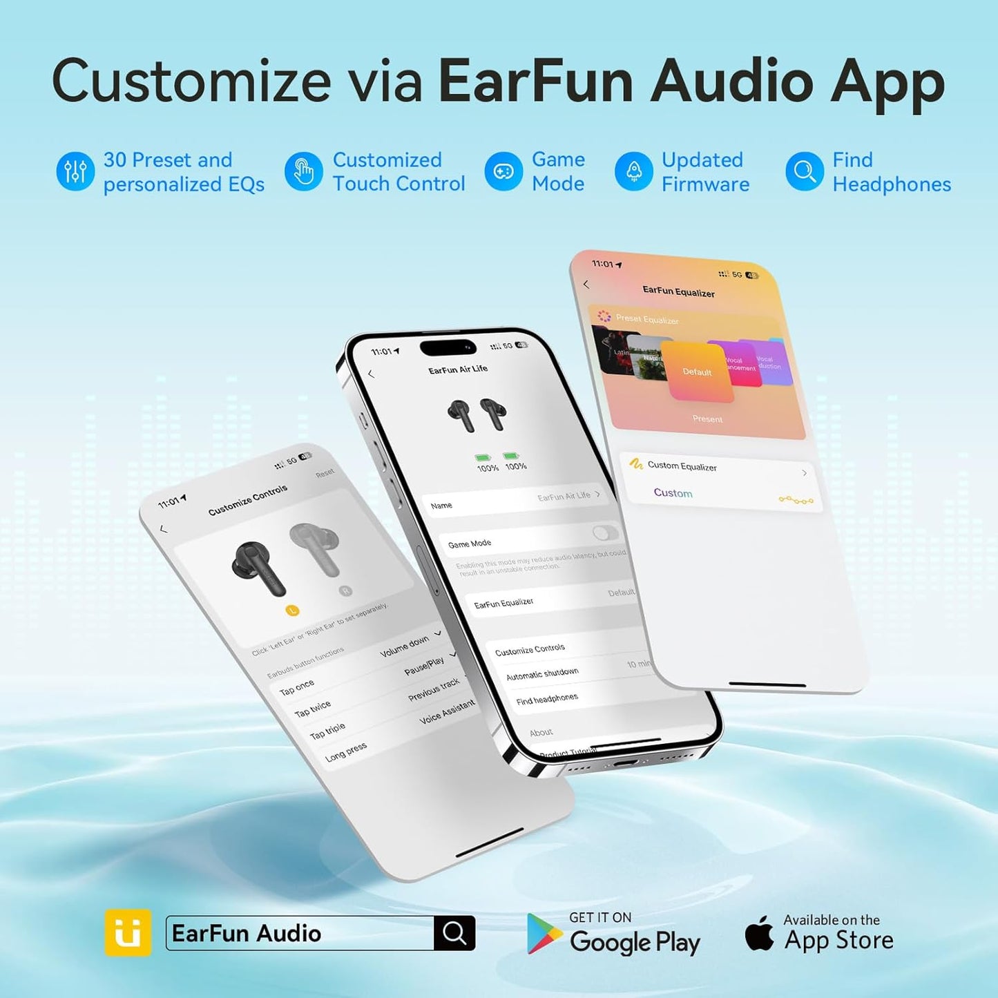 EarFun Air Life Wireless Earbuds, Bluetooth 5.4 Earbuds, 2 mics AI ENC, 35H Playtime, Black