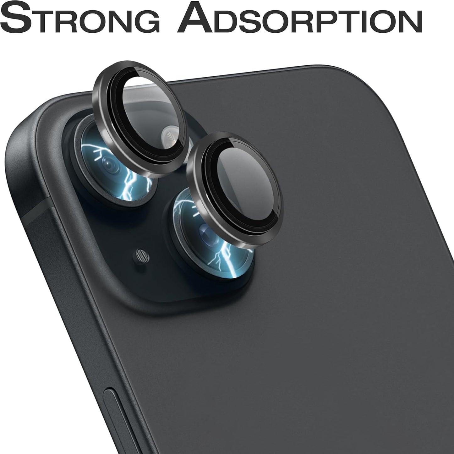 PROTECT iPhone 15 Xzoom Lens Protector, Sapphire Glass, Alloy Material, Ultra Clear, Premium Finish, Black, XIP15BLK