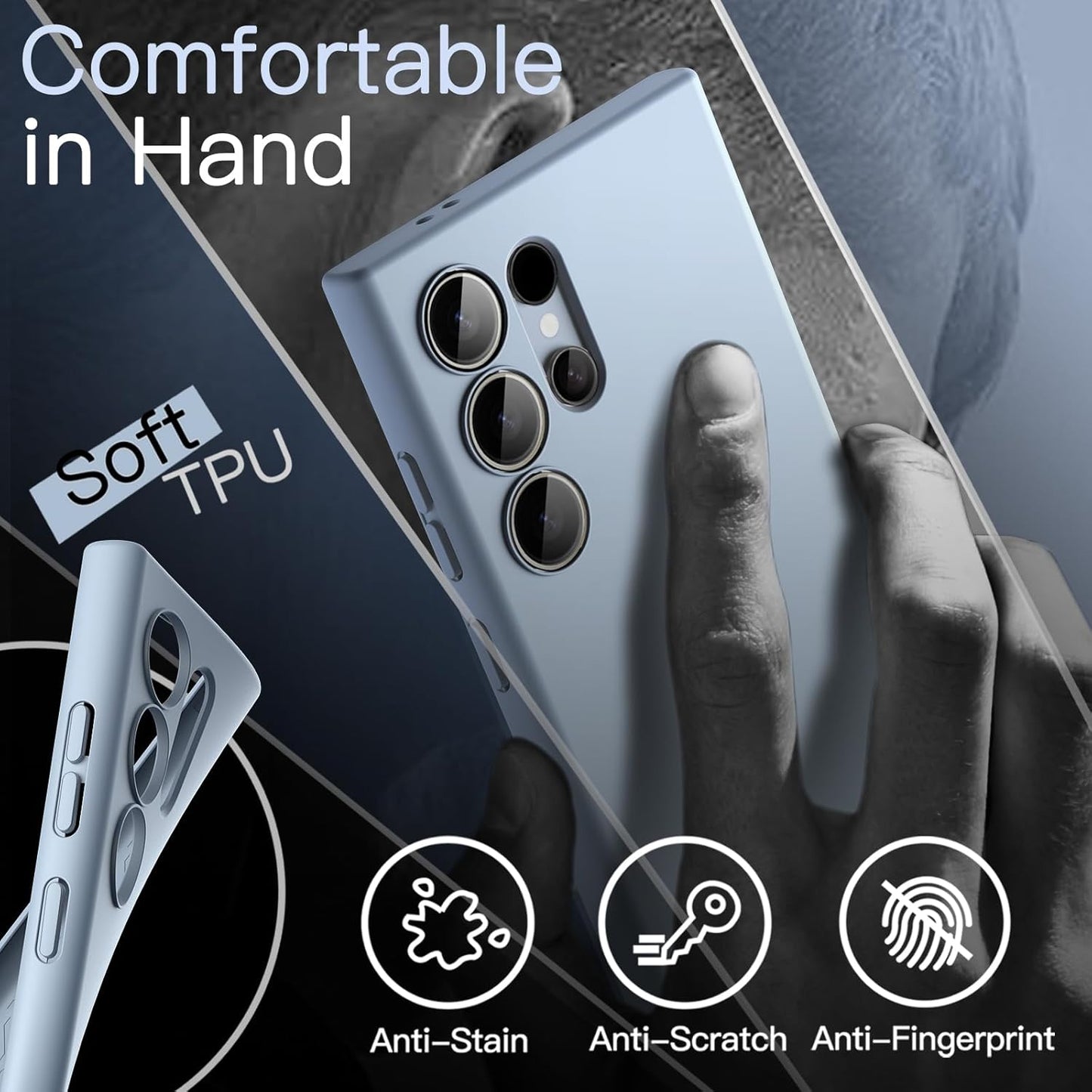 PROTECT Samsung S25 Ultra Silicon Phone Case, Magnetic, Protective, Anti Scratch, Blue, SMS25UBLU