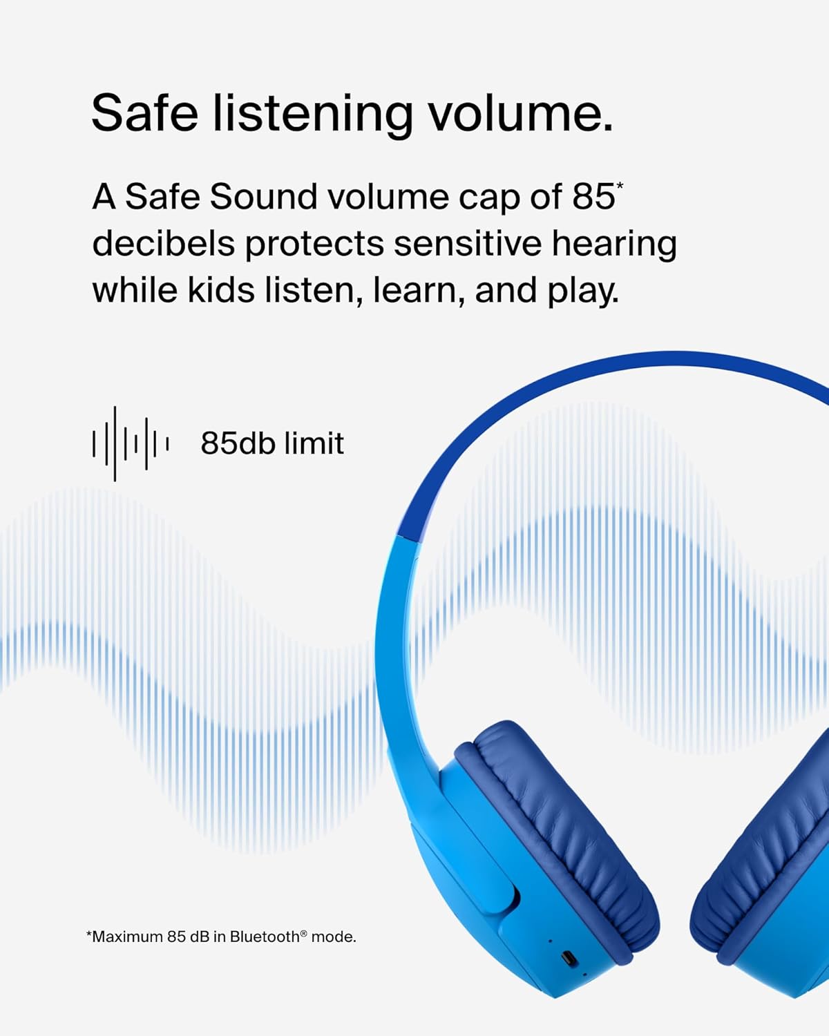 Belkin SoundForm Mini Wireless On-Ear Headphones for Kids – Blue