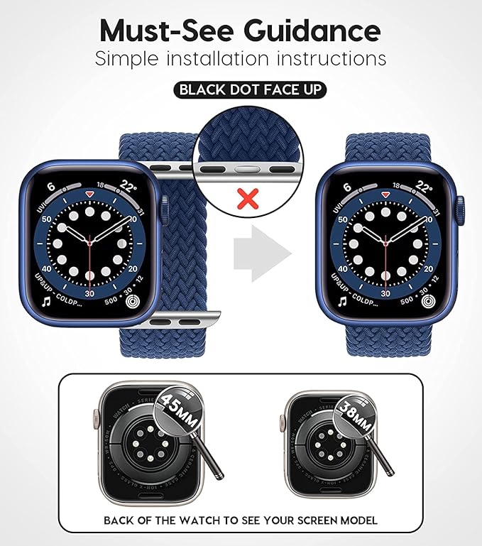 PROTECT Foxcon Band Watch Strap, For Apple Watch, 42/44/45mm, Blue, FWS42BLU