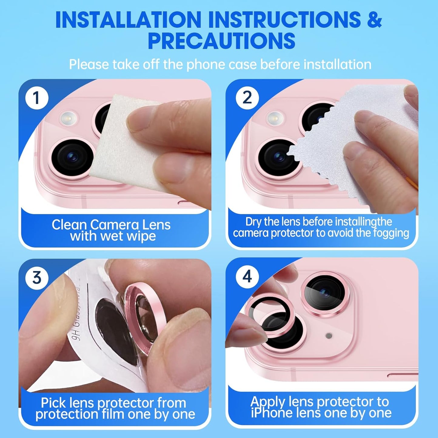 PROTECT iPhone 15 Pro Xzoom Lens Protector, Sapphire Glass, Alloy Material, Ultra Clear, Premium Finish, Pink, XIP15PNK