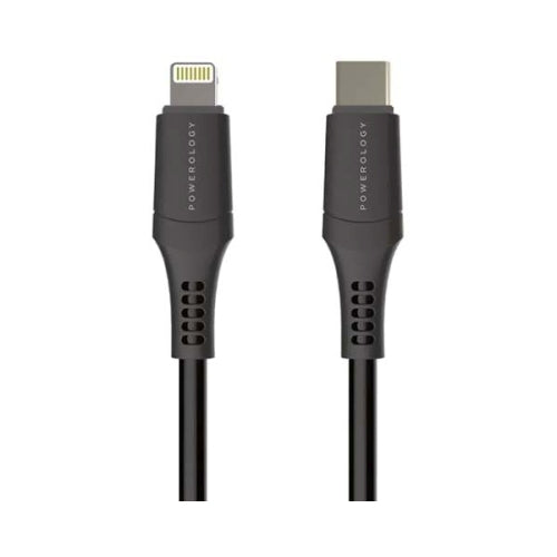 Powerology Type-C To Lightning Data Sync and Charging Cable Black