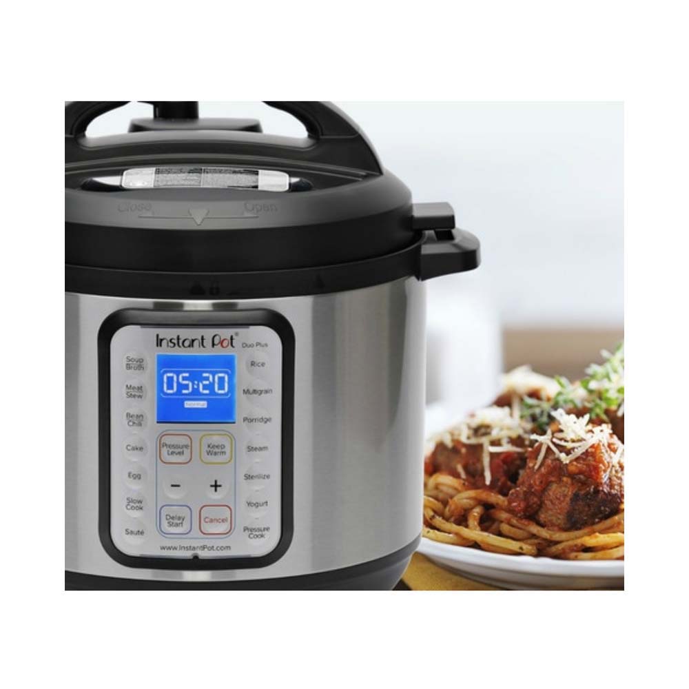 Instant Pot Duo Plus Whisper Quiet Multi-Cooker 9-in-1 Cooking: pressure cook, slow cook, rice, steam, sauté, yogurt, sous vide, cake, keep warm Dishwasher-safe lid