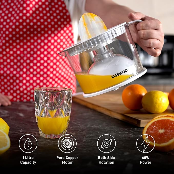 Daewoo 1 Liters Electric Citrus Juicer, DCJ-3352-GR