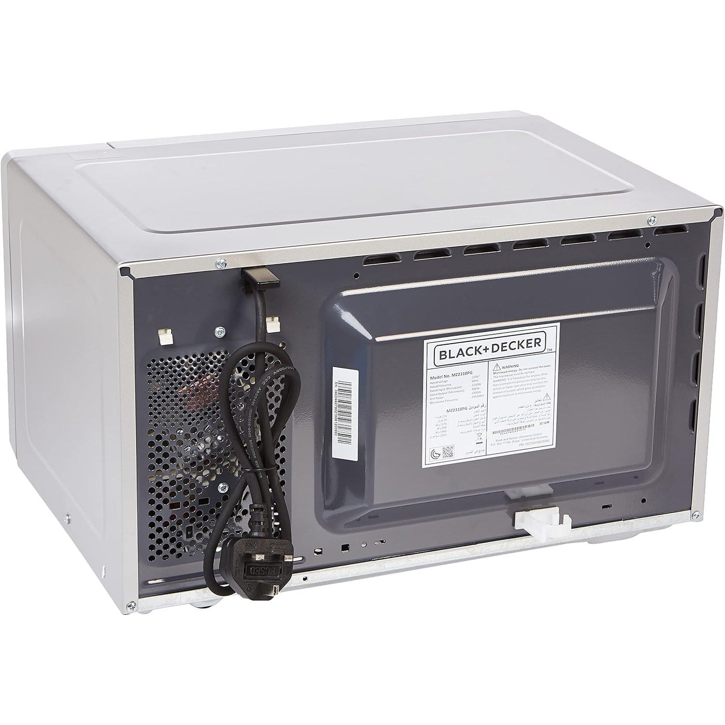 Black + Decker 800W 23 Liter Combination Microwave Oven With Grill, Silver - Mz2310Pg