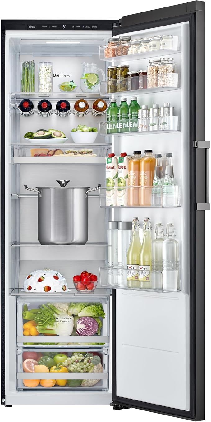 LG Upright Refrigerator, 384L Capacity, Beige Glass Finish LOB451FGPM