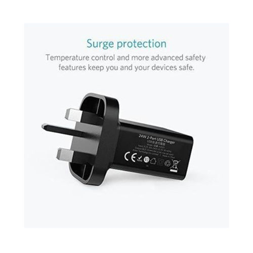 Anker 24W 2-Port USB Wall Charger Black