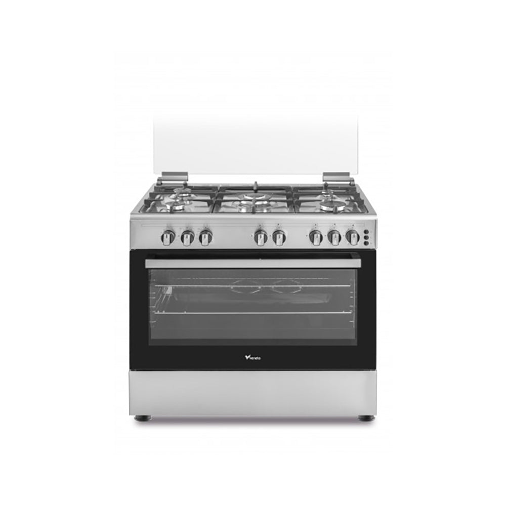 Veneto 5-Burner Gas Cooker with Convection Fan 60x90Cm Silver VG96CCF