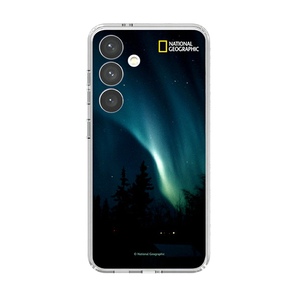 Samsung National Geographic Aurora Plate Flip Suit Card for Galaxy S24 Black