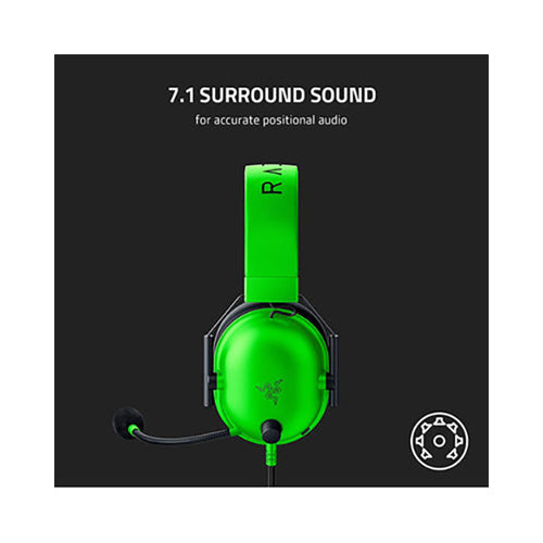 Razer shark V2 X Gaming Headset 50mm Green