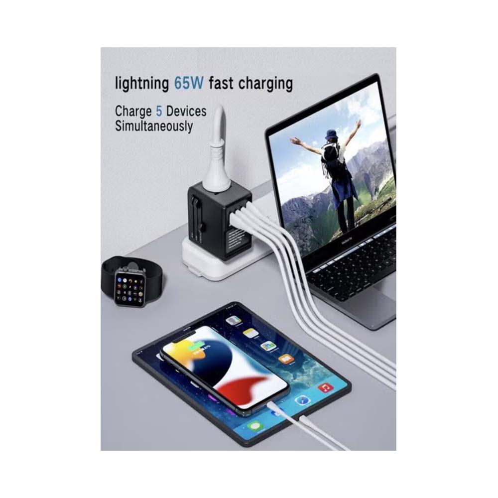 BrandTech 65W Universal Travel Adapter Black