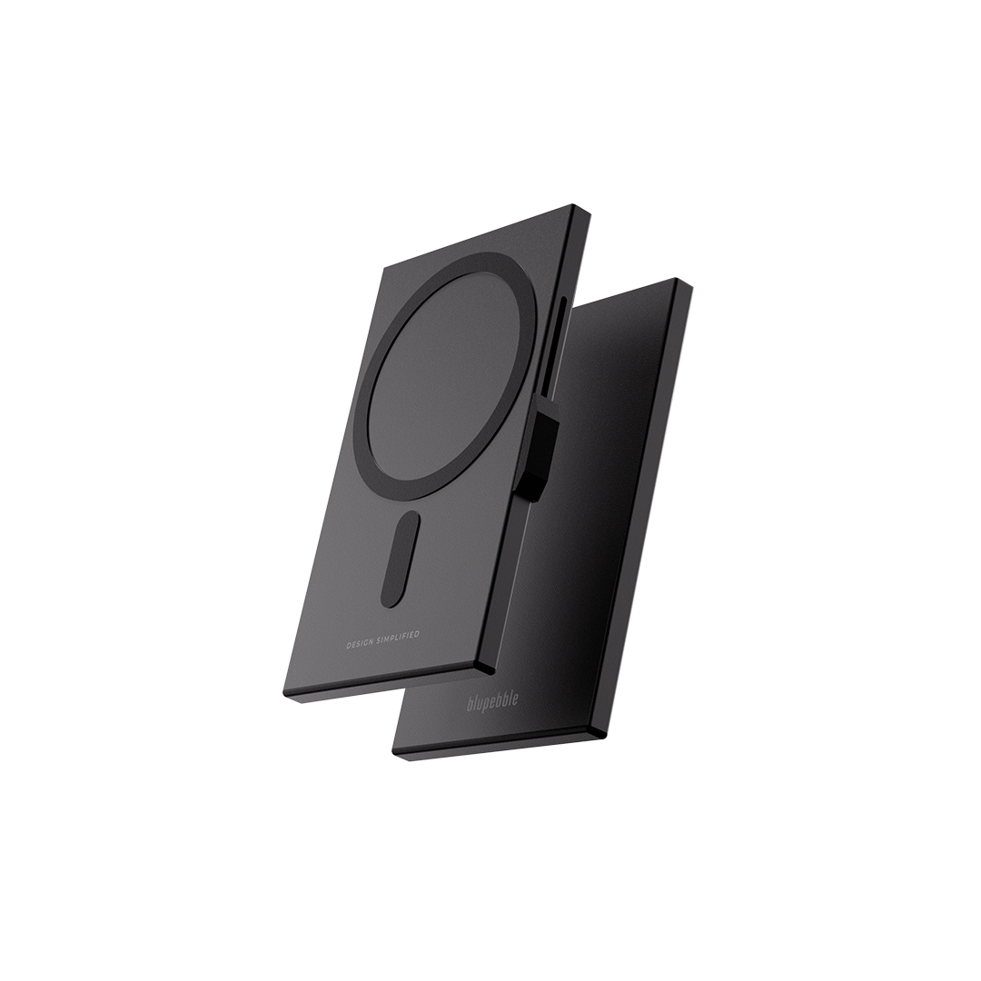 Blupebble 3-Card Standard Sized Magnetic Card Holder with RFID Protection, Black