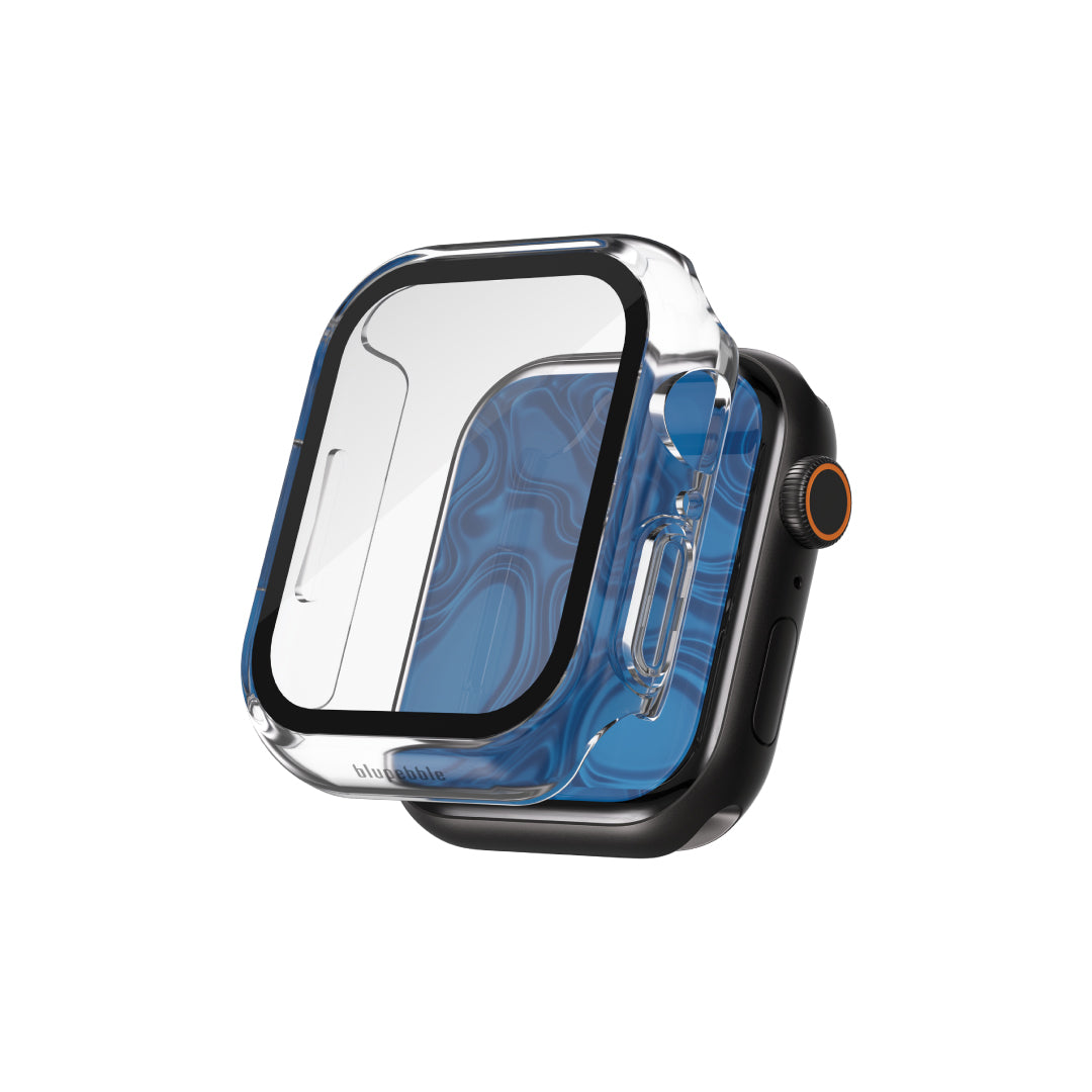 Blupebble Rock Shield Slim Armour with Glass Shield Apple Watch 44/45mm, Clear