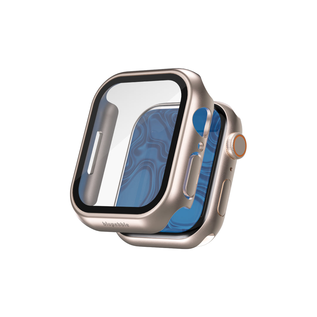 Blupebble Rock Shield Slim Armour with Glass Shield Apple Watch 40/41mm, Starlight