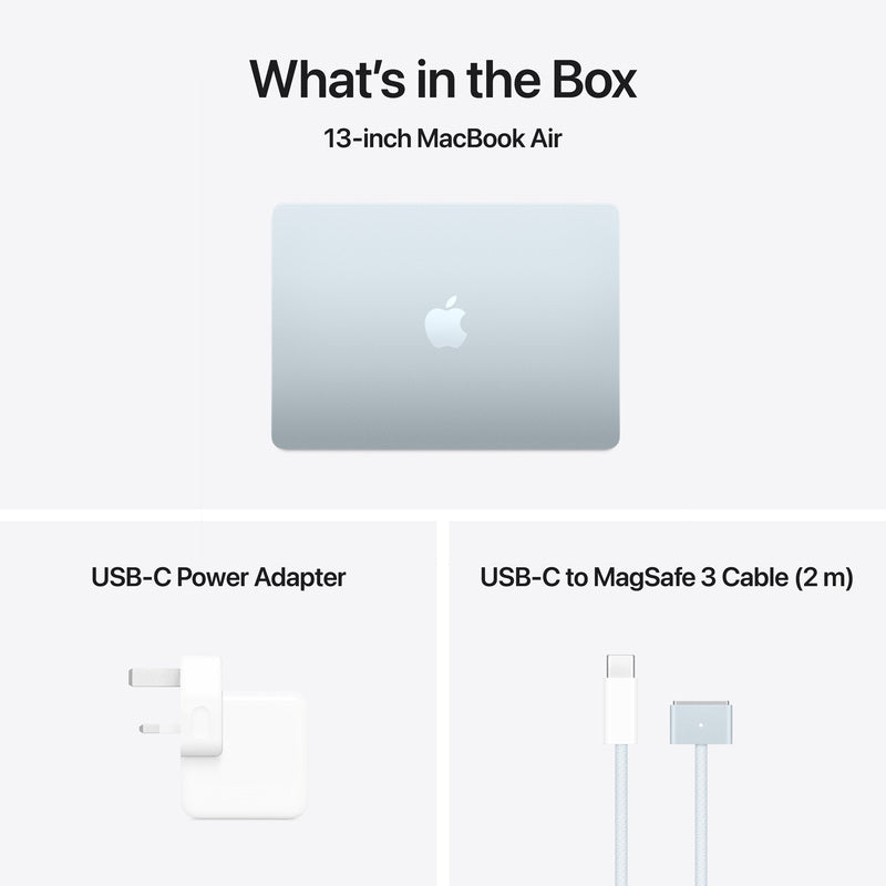 Apple MacBook Air 13, 13.6-inch display, M4, 16GB RAM, 512GB Storage, English-Arabic Keyboard, Sky Blue (2025)