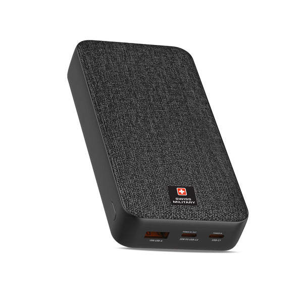 Swiss Military 20000mAh Power Bank 20W Fast Charging – Black