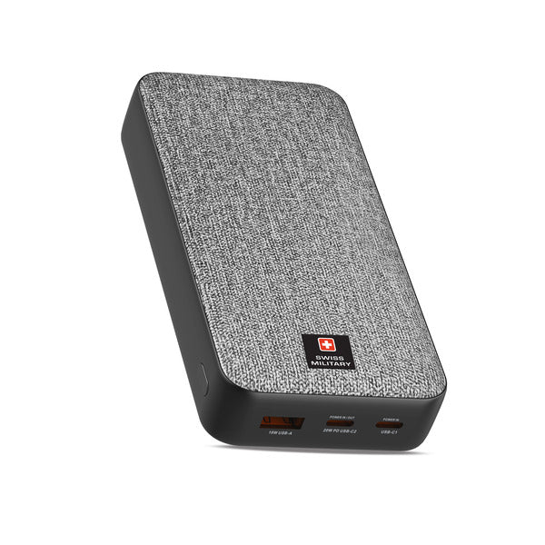 Swiss Military 20000mAh Power Bank 20W Fast Charging – Gray