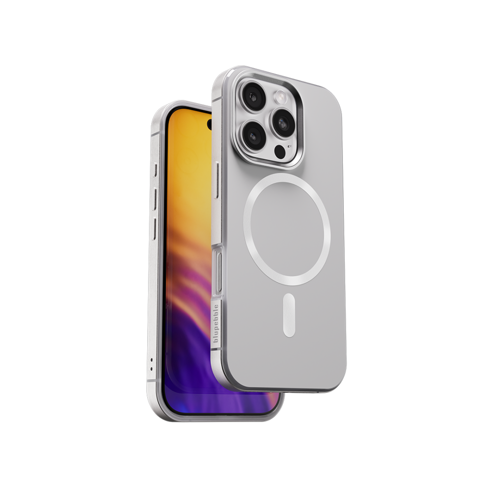 Blupebble Metal Guard Case with MagSafe iPhone 16 Pro 6.3-inch, Silver