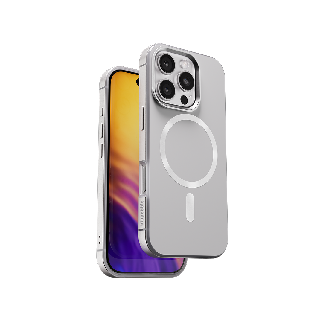 Blupebble Metal Guard Case with MagSafe iPhone 16 Pro Max 6.9-inch, Silver