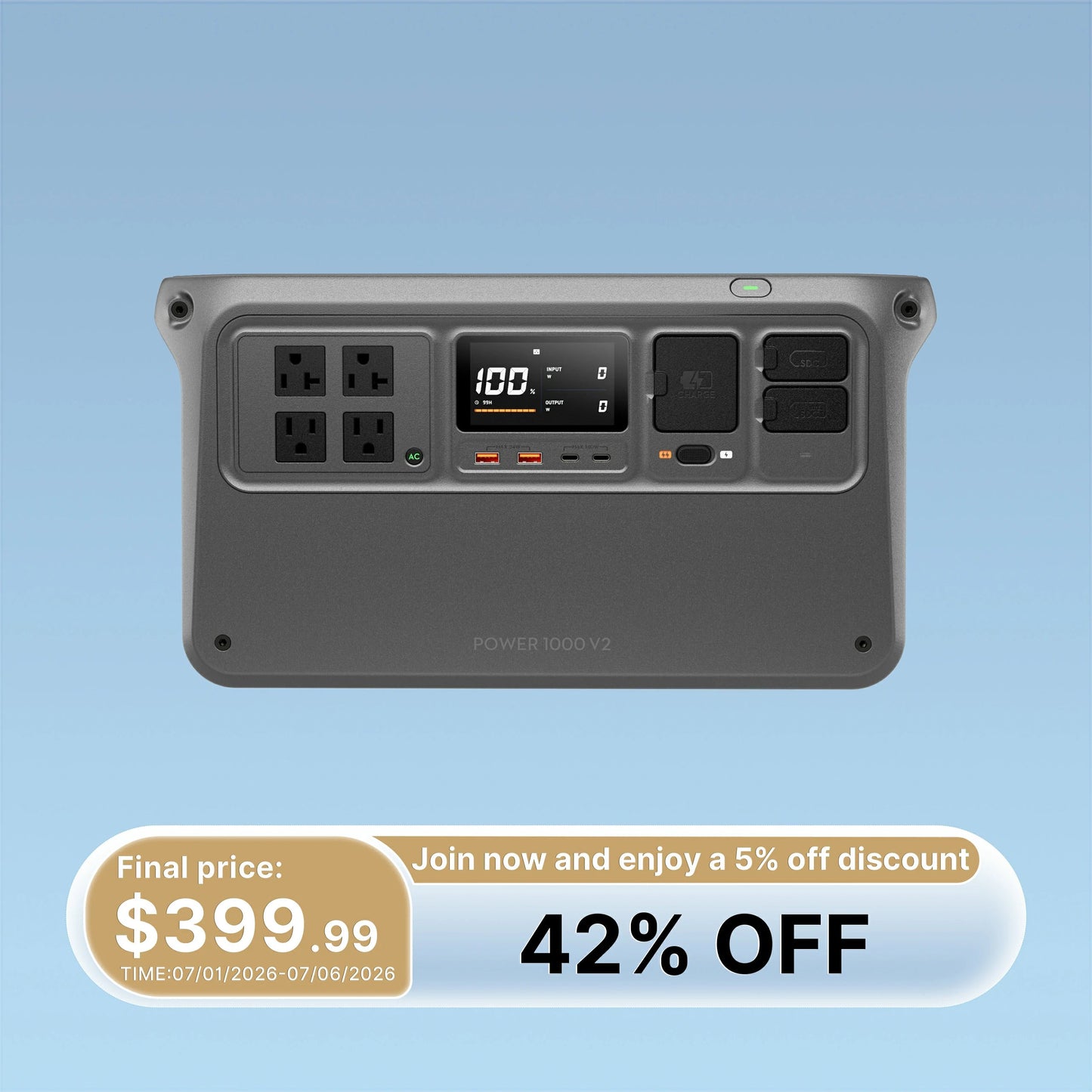 DJI Power 1000 V2 Portable Power Station 1024Wh 2600W