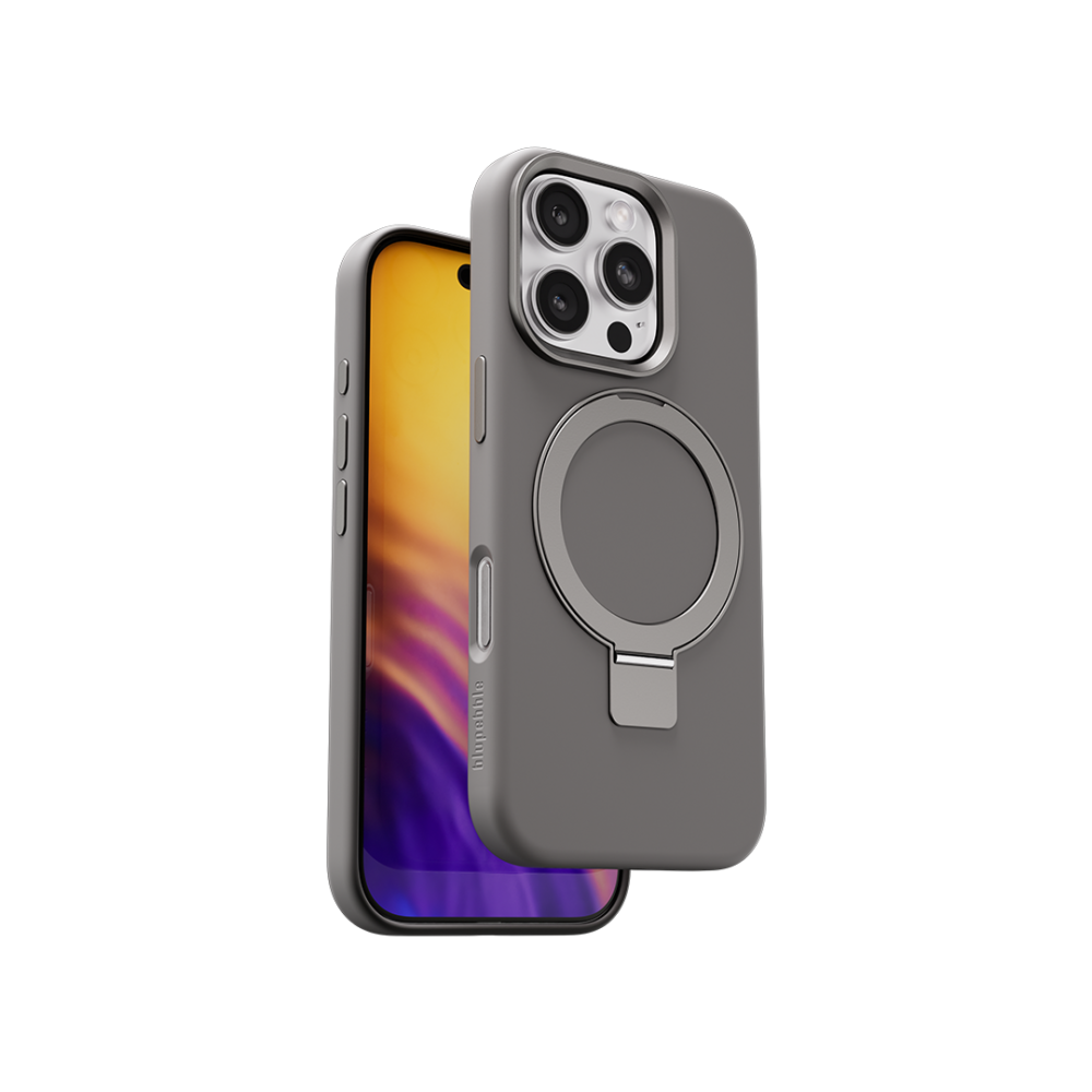 Blupebble RingFlex Case Foldable Kickstand with MagSafe iPhone 16 Pro 6.3-inch, Titanium