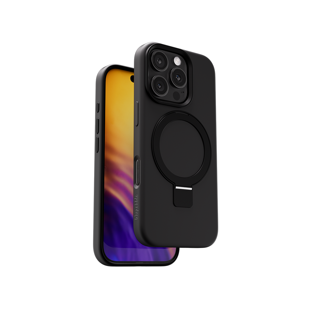 Blupebble RingFlex Case Foldable Kickstand with MagSafe for iPhone 16 Pro 6.3-inch, Black