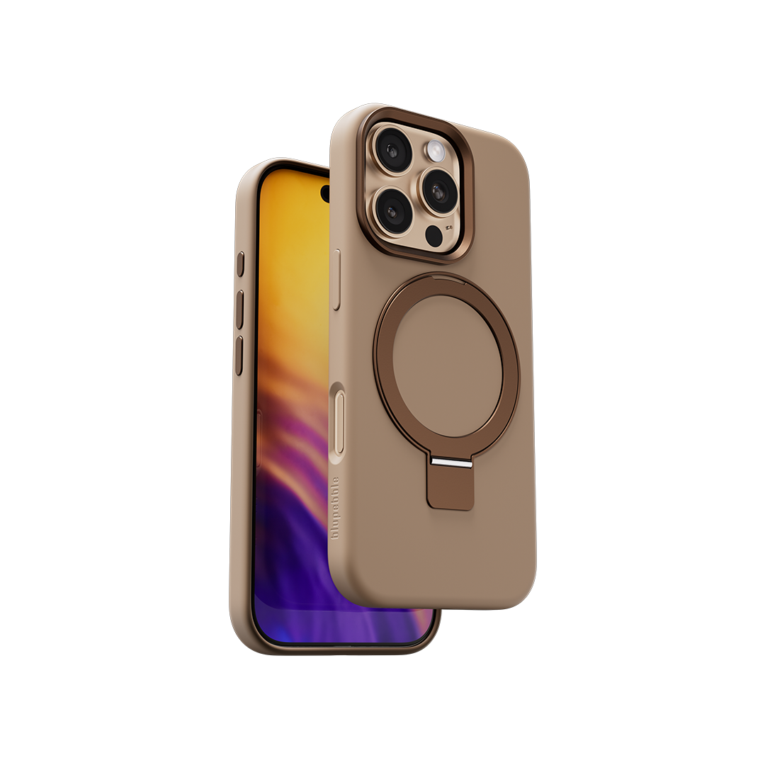 Blupebble RingFlex Case Foldable Kickstand with MagSafe for iPhone 16 Pro 6.3-inch, Rose Gold