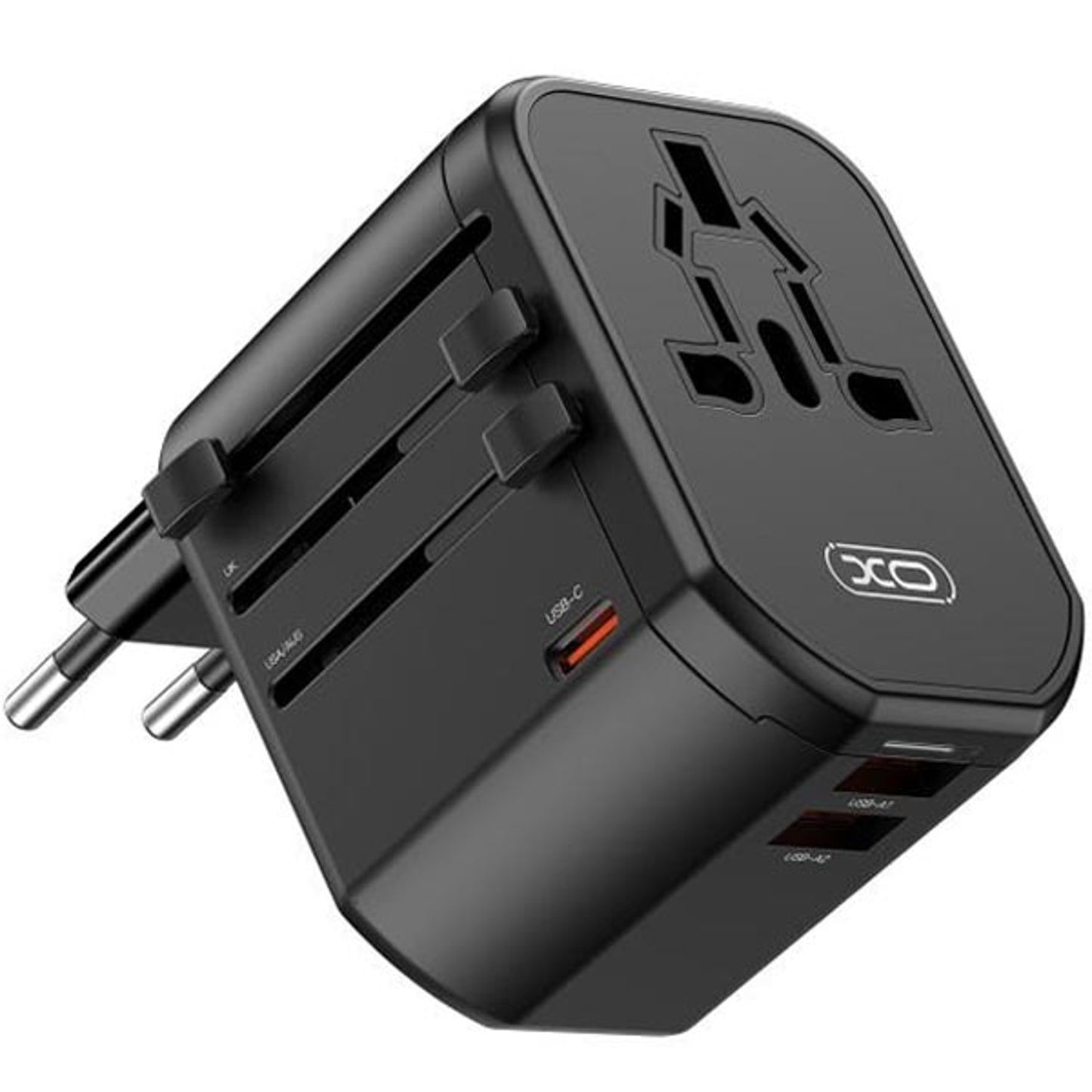 Xo Travel Adapter, 20W, PD Quick Charging, Black, ASTRCHWL13